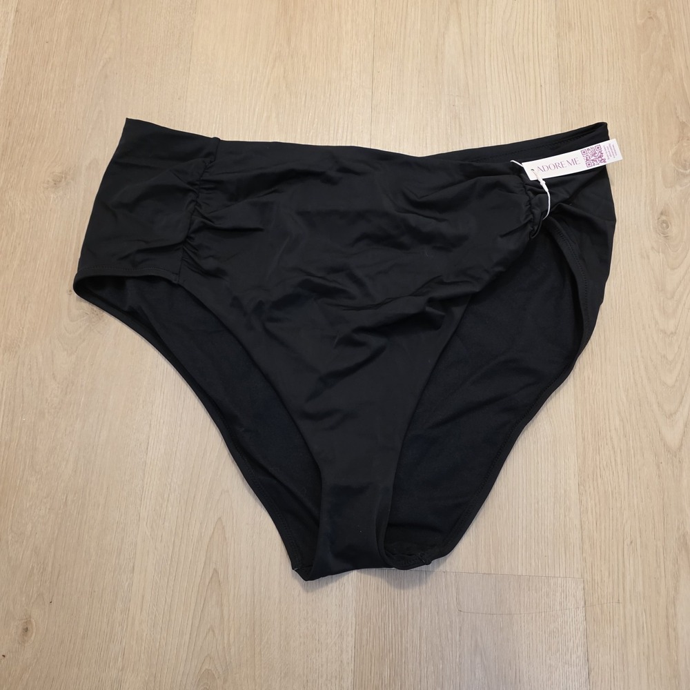 Adore Me Black Plus Size Neutral Versatile Stretchy Swim Bikini‎ Bottoms Size 2X